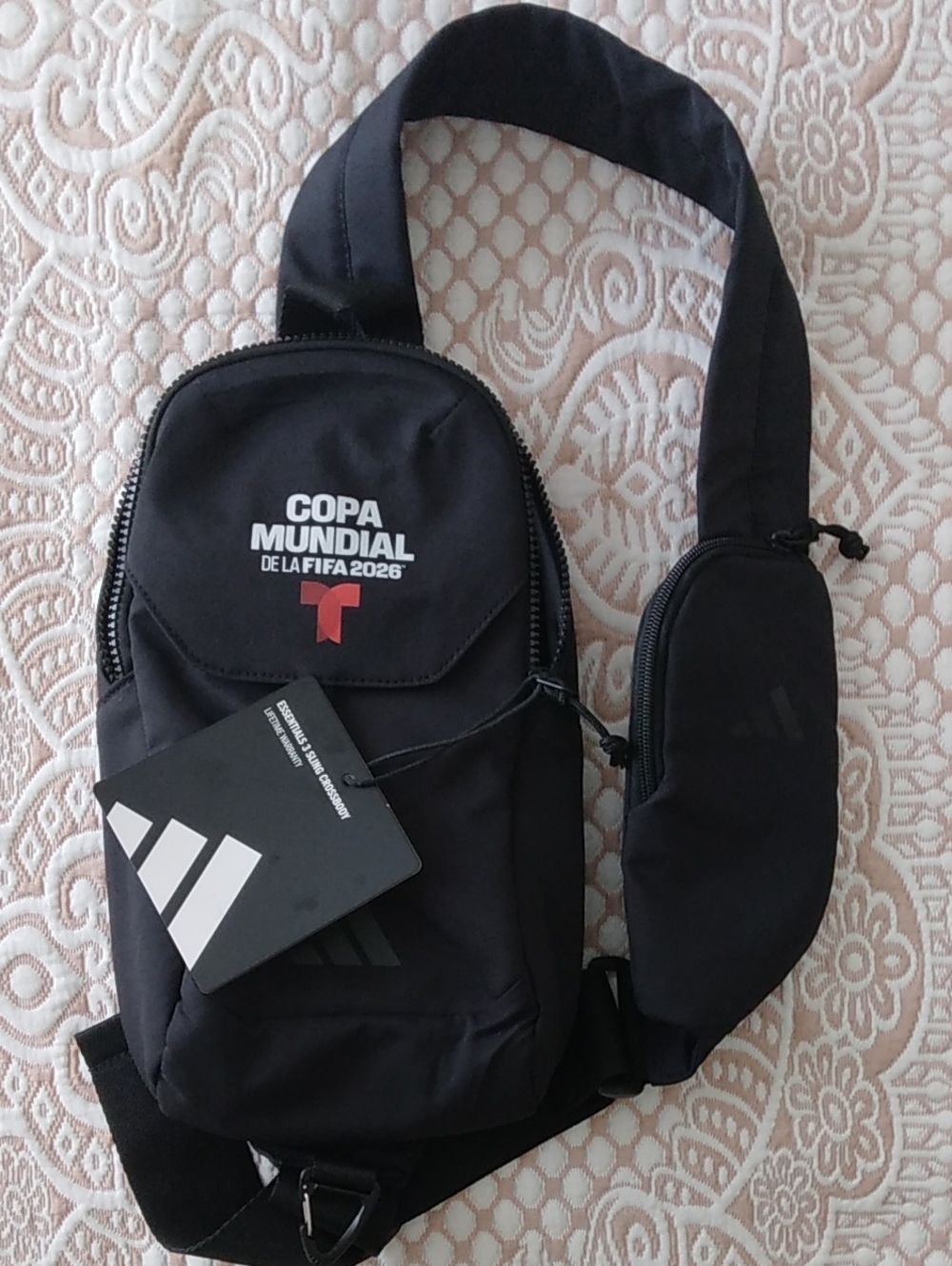 Copa Mundial FIFA 2026 Adidas Essentials 3 Black Crossbody Sling Bag FOOTBALL